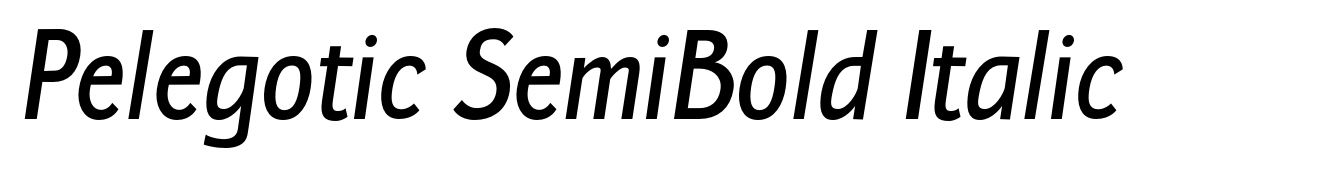 Pelegotic SemiBold Italic